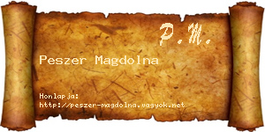 Peszer Magdolna névjegykártya